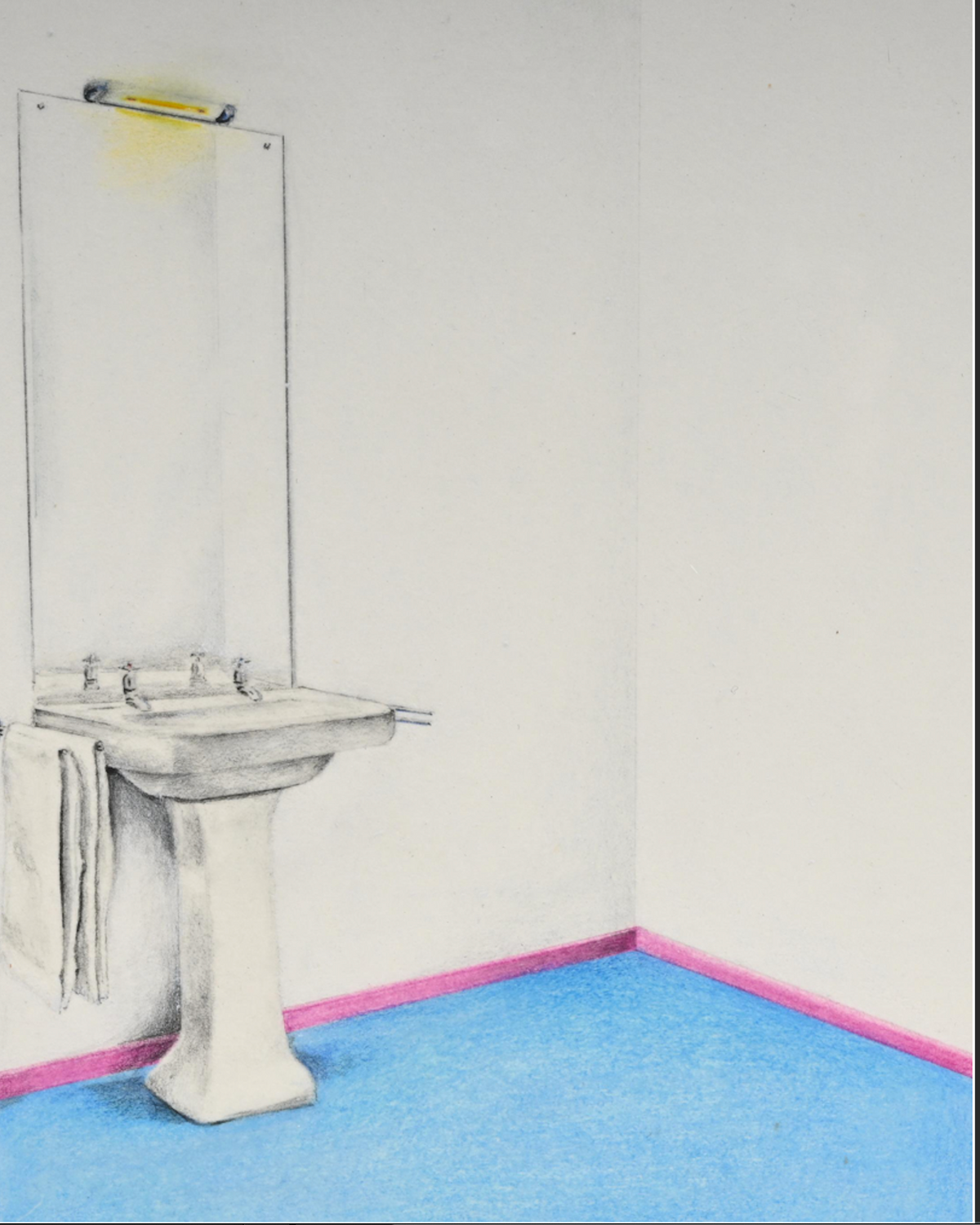 Pierre LAHAUT - Lavabo et moquette bleue
